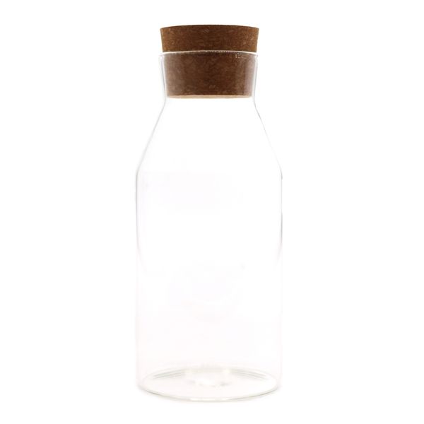 Cottage Kurk Glazen Pot - Helder - 20cm