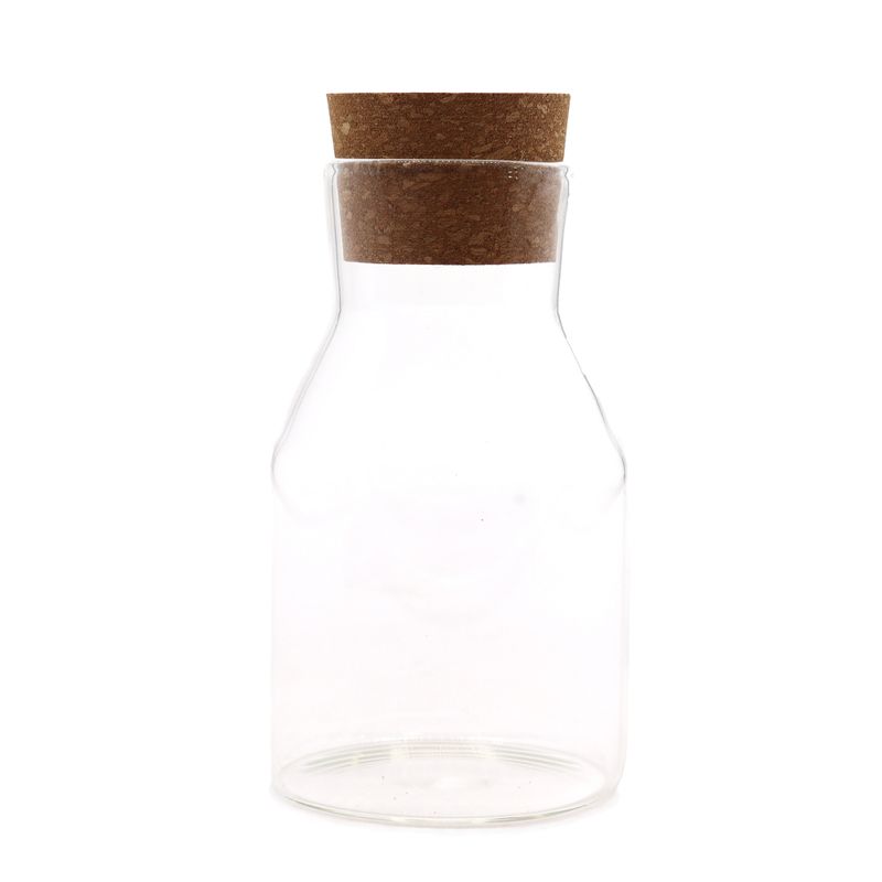 Cottage Kurk Glazen Pot - Helder - 15cm