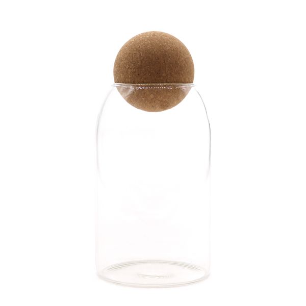Cottage Kurkballetje Glazen Pot - Helder - 15cm