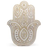Mangohout Hamsa Wandplaquette – Whitewash