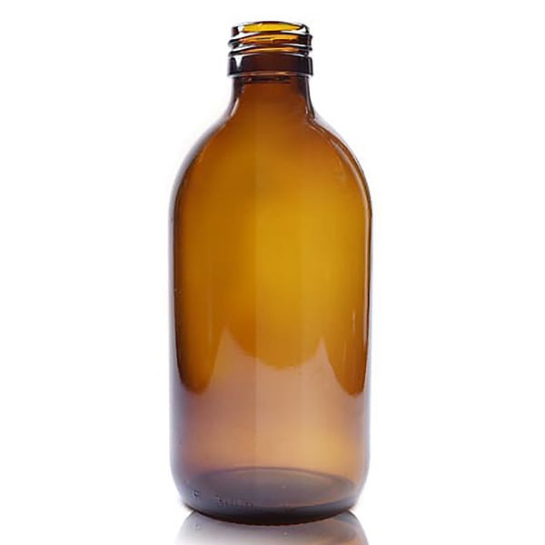 300ml Amber Glazen Medicijnfles - Zonder Dop