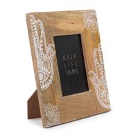 Middelgrote Mangohouten Fotolijst (voor 10x15cm) 26x20x2cm - Hansa - Wit