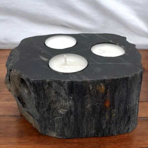 Versteend Hout Kandelaar - Drievoudig