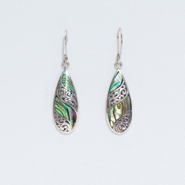 Schelp & Zilveren Oorbellen – Lange Traan – Abalone