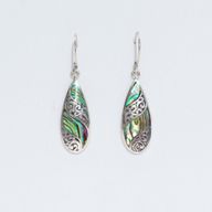 Schelp & Zilveren Oorbellen – Lange Traan – Abalone