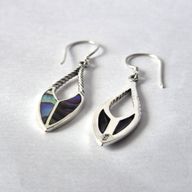 Schelp & Zilveren Oorbellen – Speerpunt – Abalone