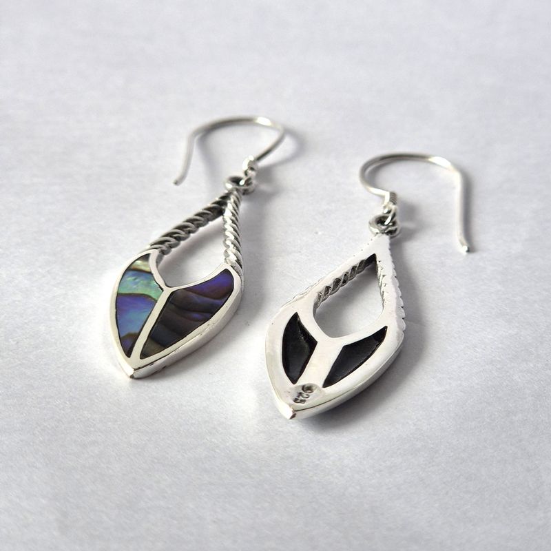 Schelp & Zilveren Oorbellen – Speerpunt – Abalone