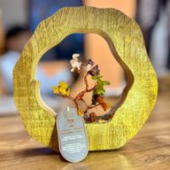 Boomtuin Edelsteen - Mango Houten Ring - Zeven Chakra - 60 steentjes