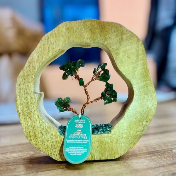 Boomtuin Edelsteen - Mango Houten Ring - Groene Aventurijn - 60 steentjes