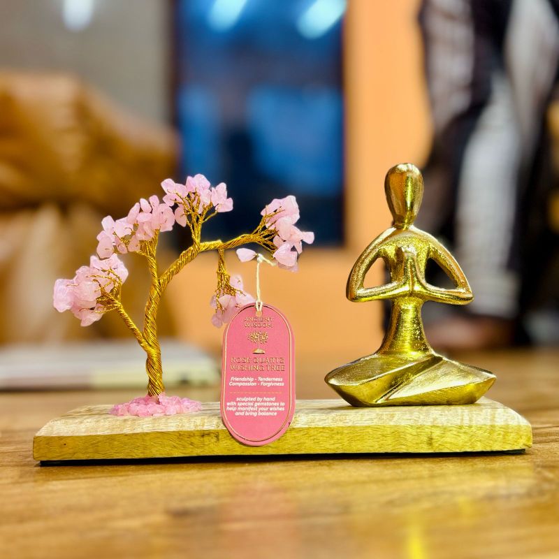 Yogatuin Edelsteen - Namaste - Rozenkwarts Gekantelde Boom - 100 steentjes
