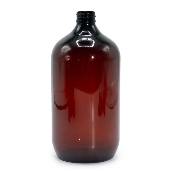 1000 ml Bruine Plastic Boston Fles – Zonder Dop
