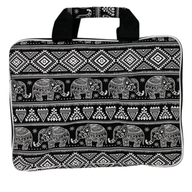 Gewatteerde Laptoptas (Olifantenmotief) 33x24x3 cm