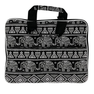 Gewatteerde Laptoptas (Olifantenmotief) 33x24x3 cm