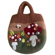 Paddenstoelen Tuin Vilt Tas - 35x27cm