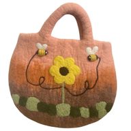 Zonnebloem & Bijen Vilt Tas - 35x27cm