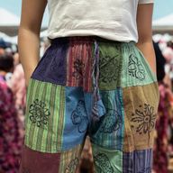 Nomad Sari - Paddestoelbroeken - Blockprint Designs - Groene Tinten - S/M