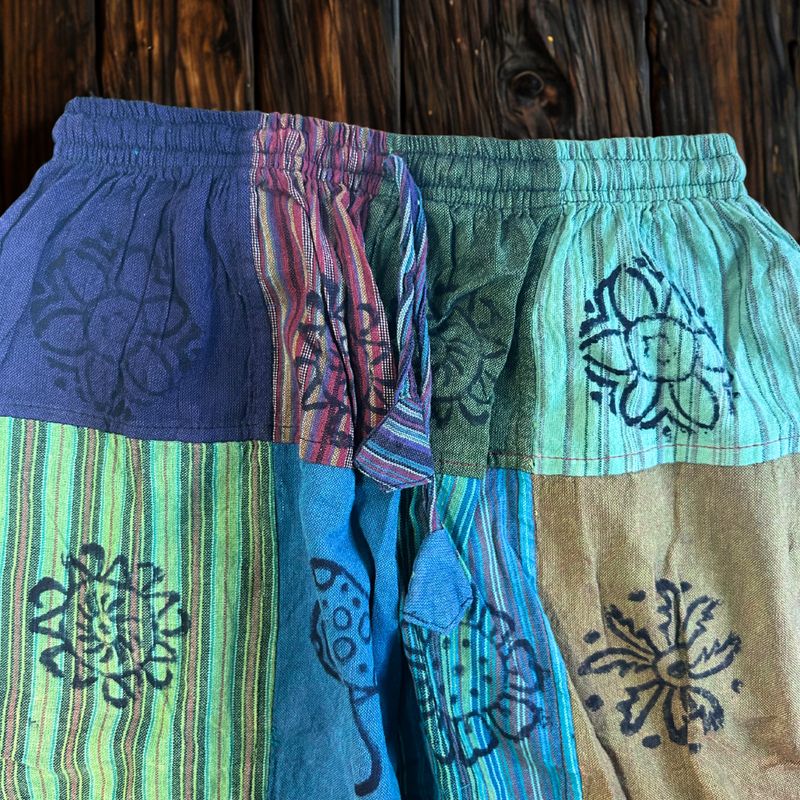 Nomad Sari - Paddestoelbroeken - Blockprint Designs - Groene Tinten - S/M