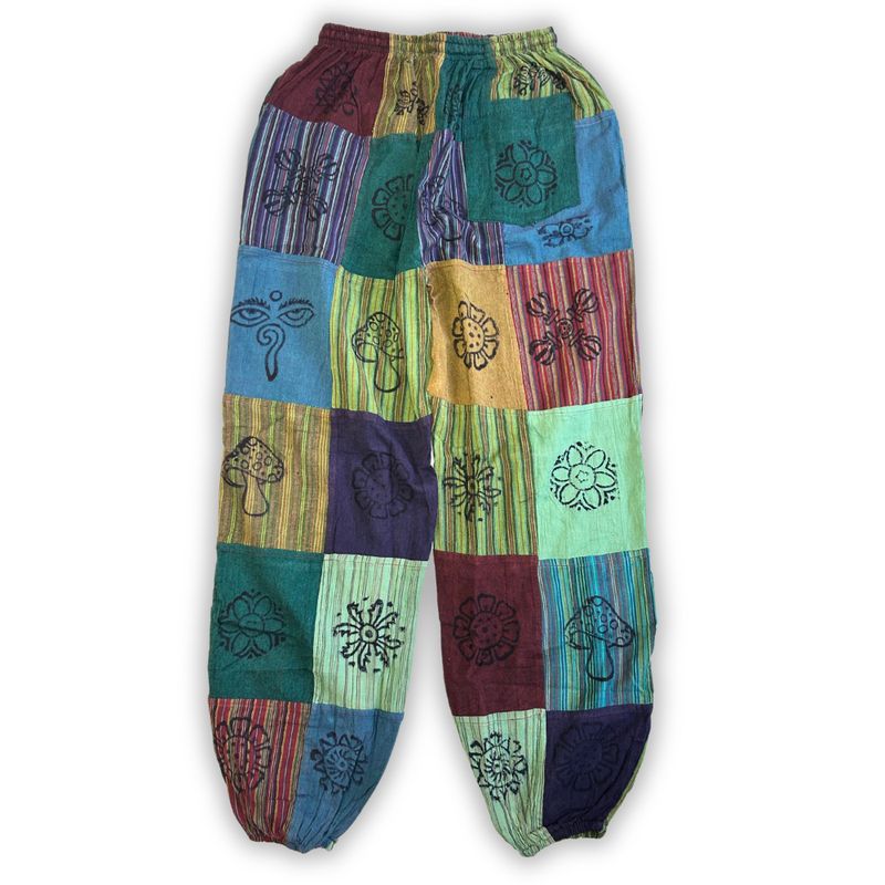 Nomad Sari - Paddestoelbroeken - Blockprint Designs - Groene Tinten - S/M