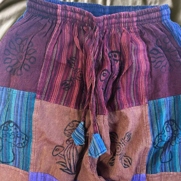 Nomad Sari - Paddestoelbroeken - Blockprint Designs - Paarse Tinten - S/M