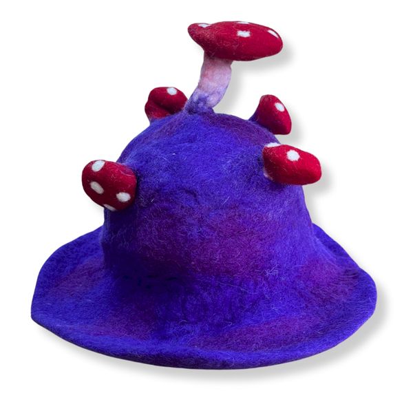 Felted Paddenstoelenhoed - Zeer Violet