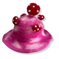 Felted Paddenstoelenhoed - Schokkend Roze
