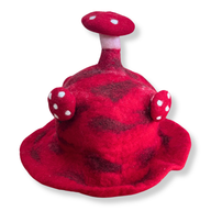 Felted Paddenstoelenhoed - Rood als een Stormloop