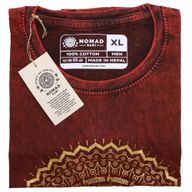 Extra Grote Steen Gewassen T-shirt - Hamsa - Kastanjebruin