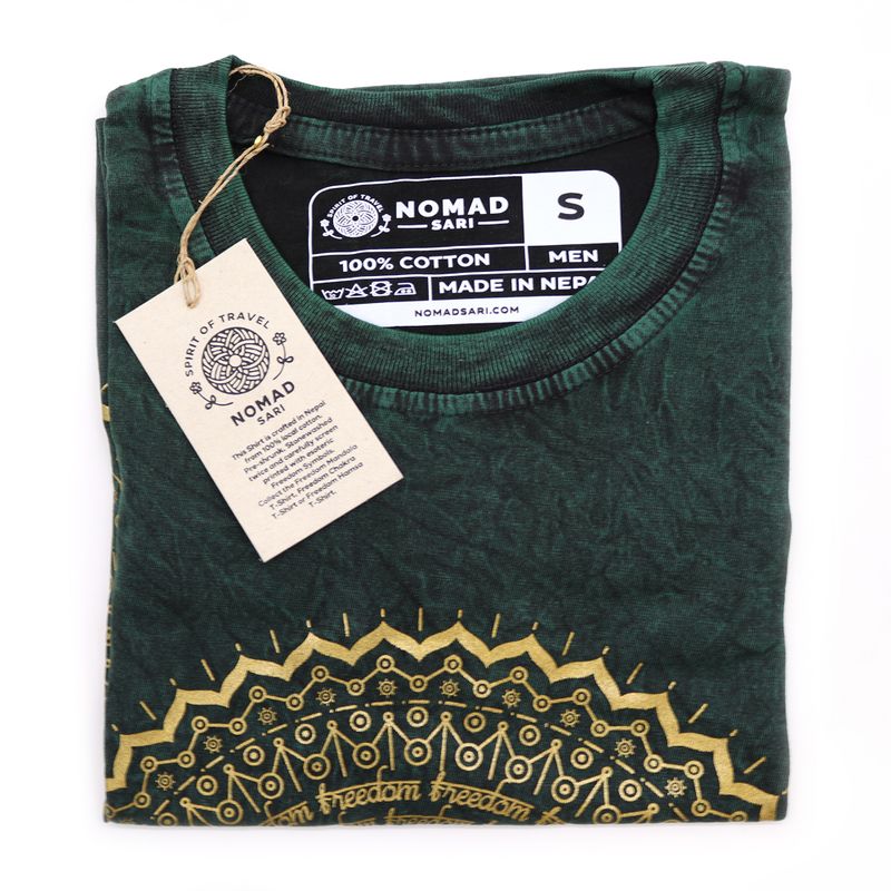 Kleine Steen Gewassen T-shirt - Mandala - Groen