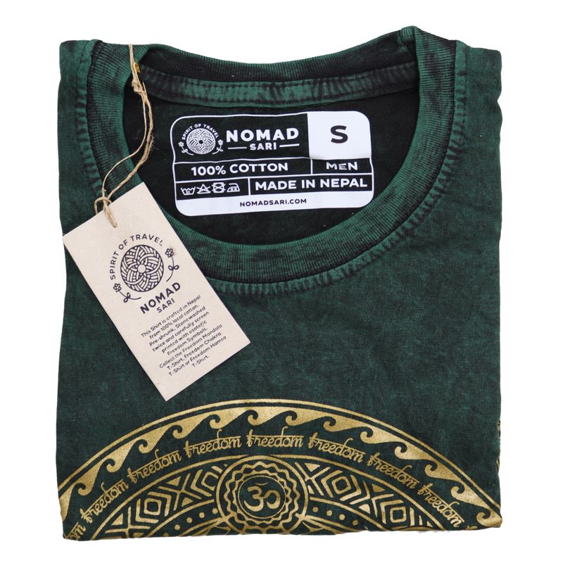 Kleine Steen Gewassen T-shirt - Chakra - Groen