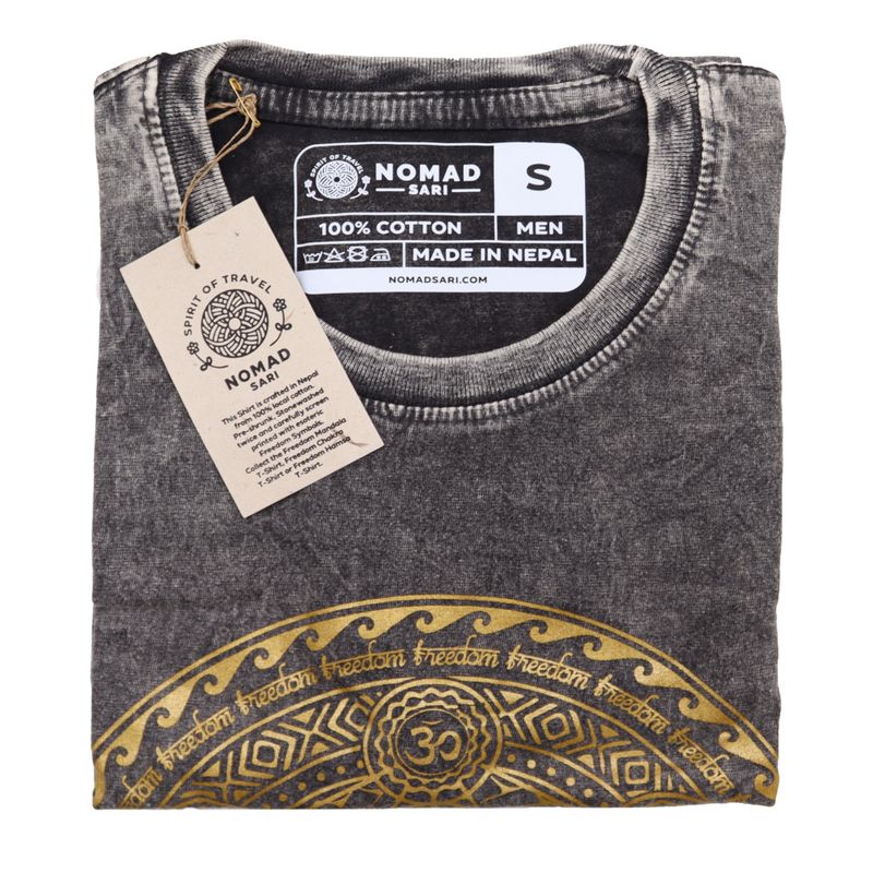 Kleine Steen Gewassen T-shirt - Chakra - Donkergrijs
