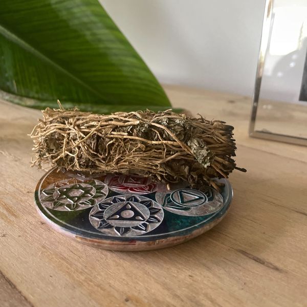 Zeepstenen Schijf Wierookhouder 10cm - Zeven Chakra