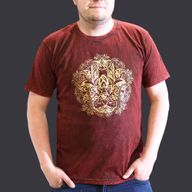 Extra Grote Steen Gewassen T-shirt - Hamsa - Kastanjebruin