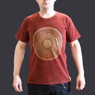 Kleine Steen Gewassen T-shirt - Mandala - Kastanjebruin
