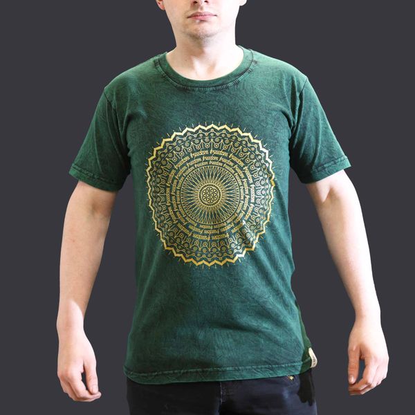 Kleine Steen Gewassen T-shirt - Mandala - Groen