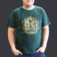Extra Grote Steen Gewassen T-shirt - Hamsa - Groen