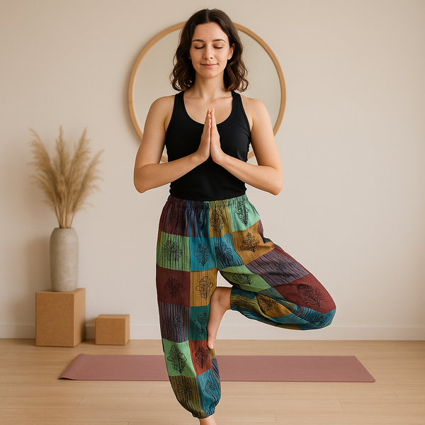 Nomad Sari - Paddestoelbroeken - Blockprint Designs - Groene Tinten - S/M