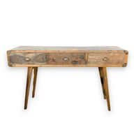 Console Tafel - Gerecycled Hardhout - 150 x 50 x 80cm