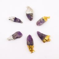 Edelsteen Amethist Goud- & Zilverkleurige Hangers (6 assorti)