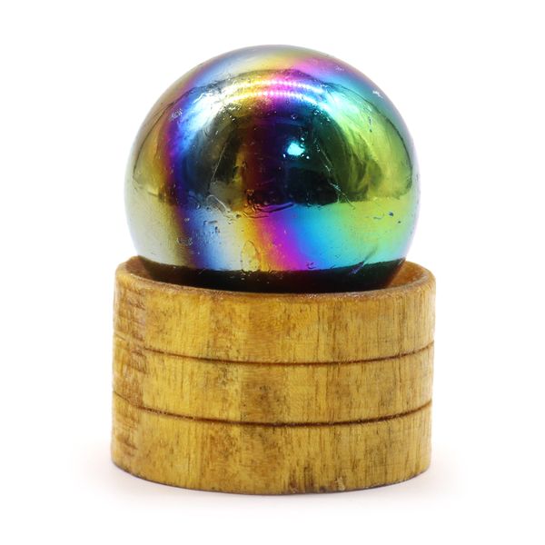 Edelsteen Kristallen Bol 40mm - Amethist Aura met Standaard