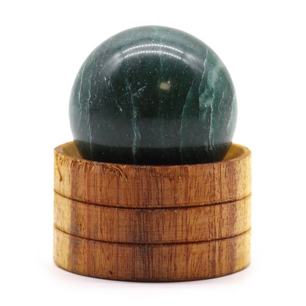 Edelsteen Kristallen Bol 40mm - Indiase Jade met Standaard