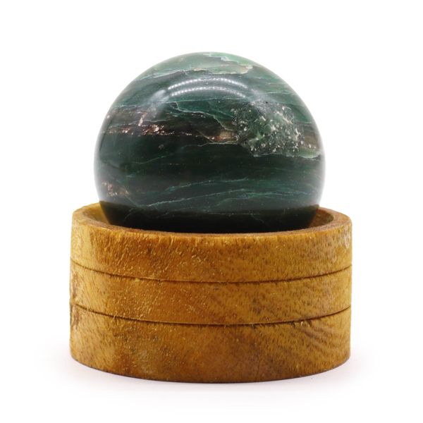 Edelsteen Kristallen Bol 50mm - Indiase Jade met Standaard