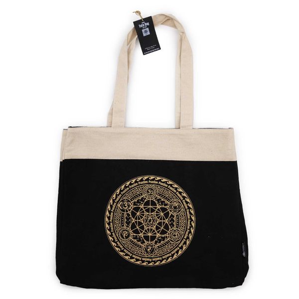 Extra Grote Draagtas (38x15x43cm) Chocolade Steenwas 14oz - Vrijheid Chakra