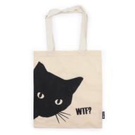 Iconische Basic Draagtas - Zwarte Kat - (40x36cm) - Naturel 4oz