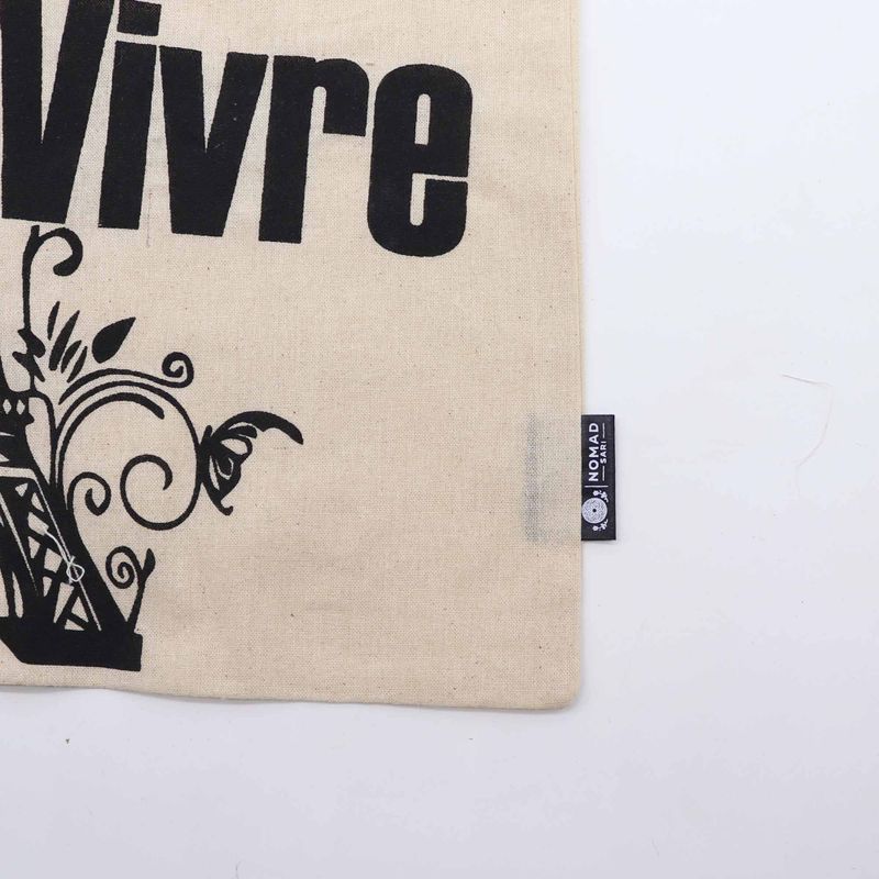 Iconische Basic Draagtas - Joie de Vivre - (40x36cm) - Naturel 4oz