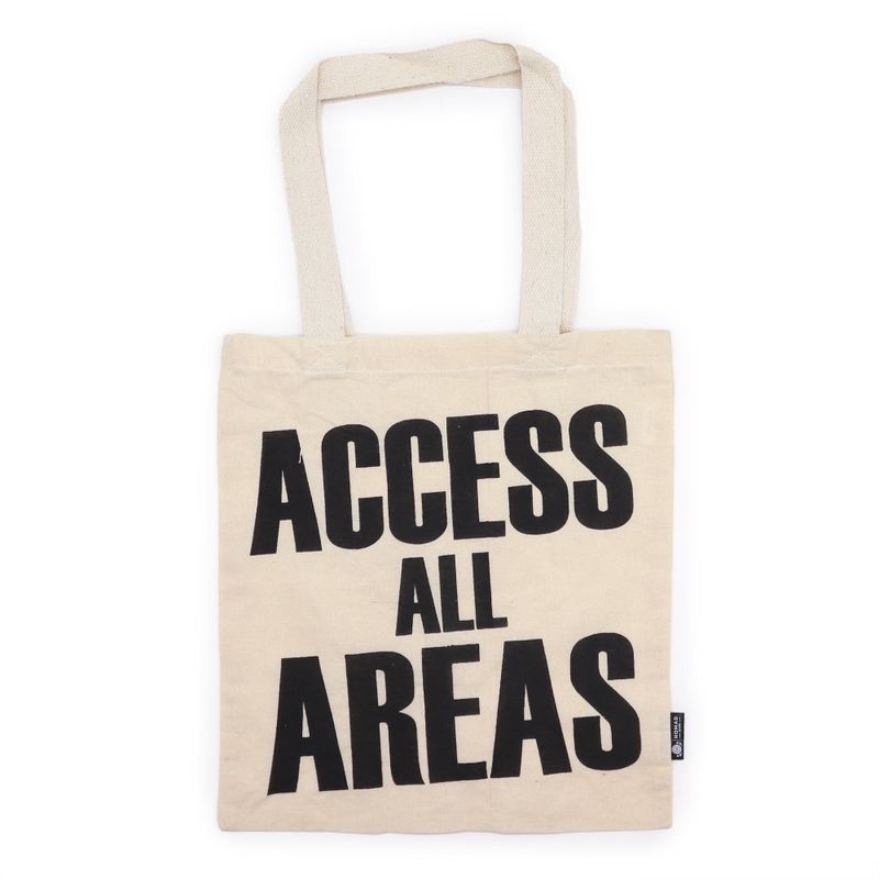 Iconische Basic Draagtas - TOEGANG TOT ALLE GEBIEDEN - (40x36cm) - Naturel 4oz