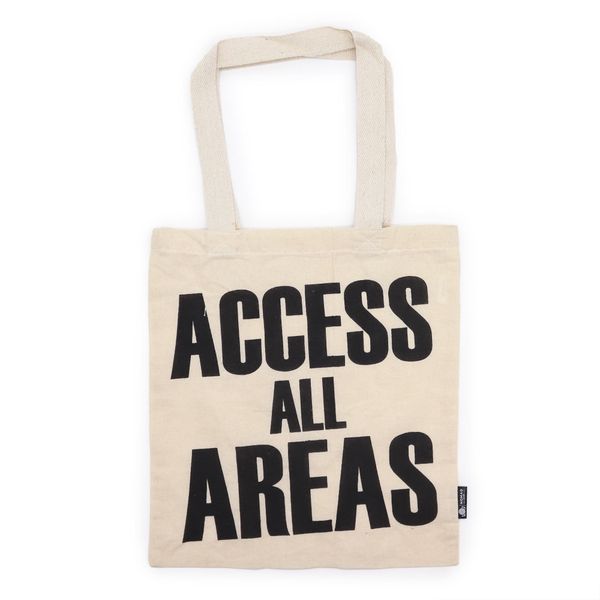 Iconische Basic Draagtas - TOEGANG TOT ALLE GEBIEDEN - (40x36cm) - Naturel 4oz