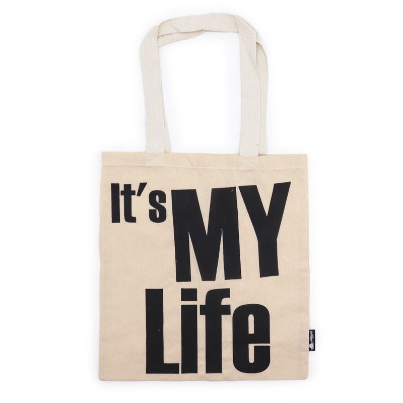 Iconische Basic Draagtas - HET IS MIJN LEVEN - (40x36cm) - Naturel 4oz