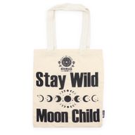Iconische Basic Draagtas - Blijf Wild, Maankind - (40x36cm) - Naturel 4oz