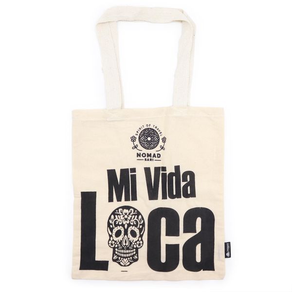 Iconische Basic Draagtas - Mi Vida Loca - (40x36cm) - Naturel 4oz