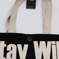 Iconische Classic Draagtas - Blijf Wild, Maankind - Zwart Naturel 10oz (36x43x10cm)